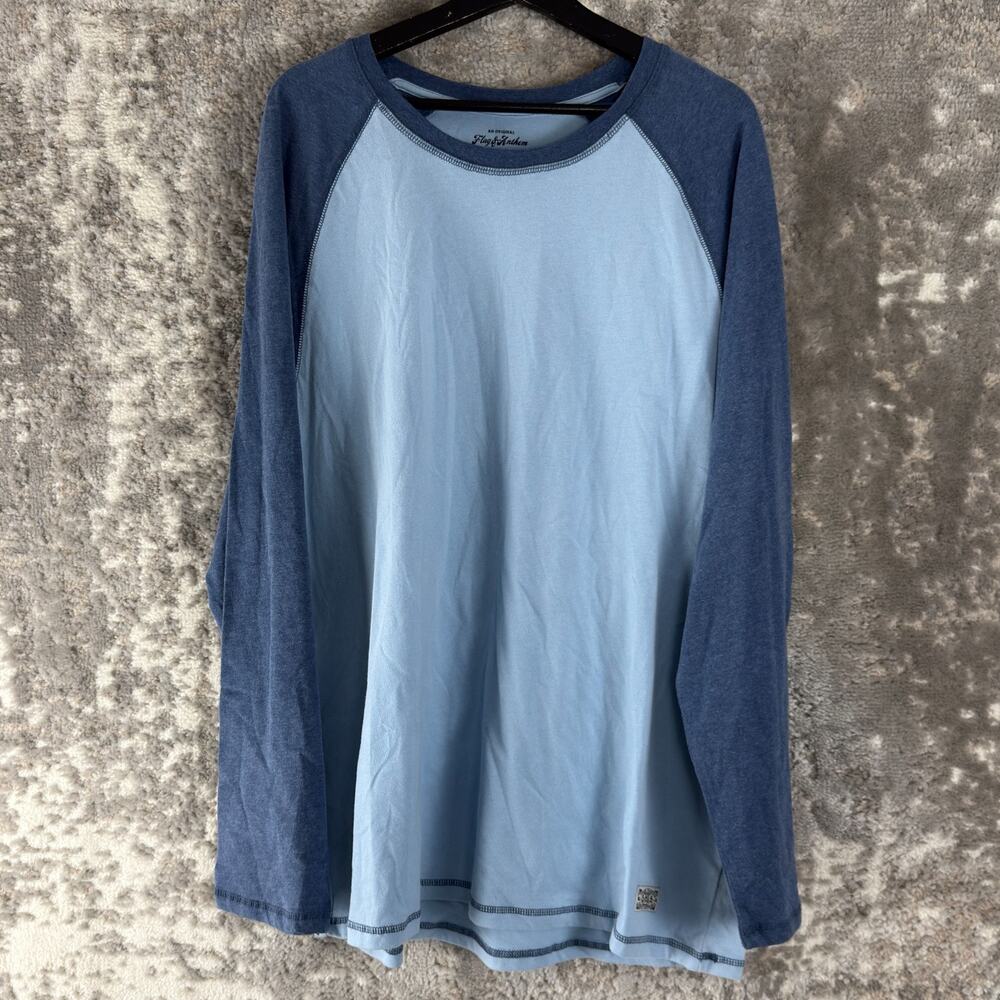 NEW‎ Flag Anthem Size XXL Casual T Shirt Blue Long Sleeve Round Neck Pullover
